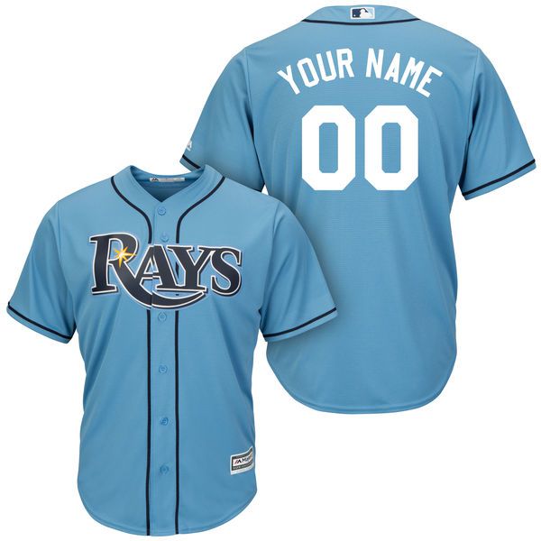 Men Tampa Bay Rays Majestic Light Blue Cool Base Custom MLB Jersey
